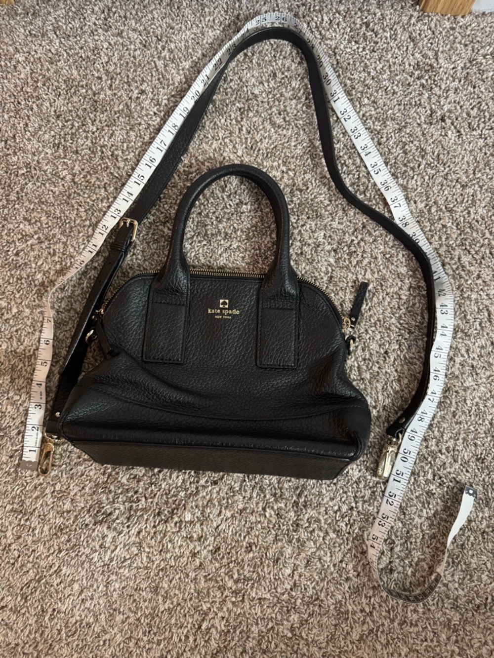 Kate Spade Black Southport Jenny Leather Satchel with Crossbody Detachable Strap - Picture 10 of 16